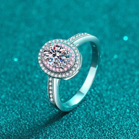 Oval Cut Moissanite Halo Engagement Ring Kay - Jewelry